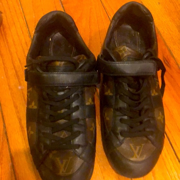 Authentic Monogram Pattern Coated Canvas Sneakers - Picture 1 of 3